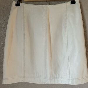 Free People White/Cream Faux Leather Mini Skirt